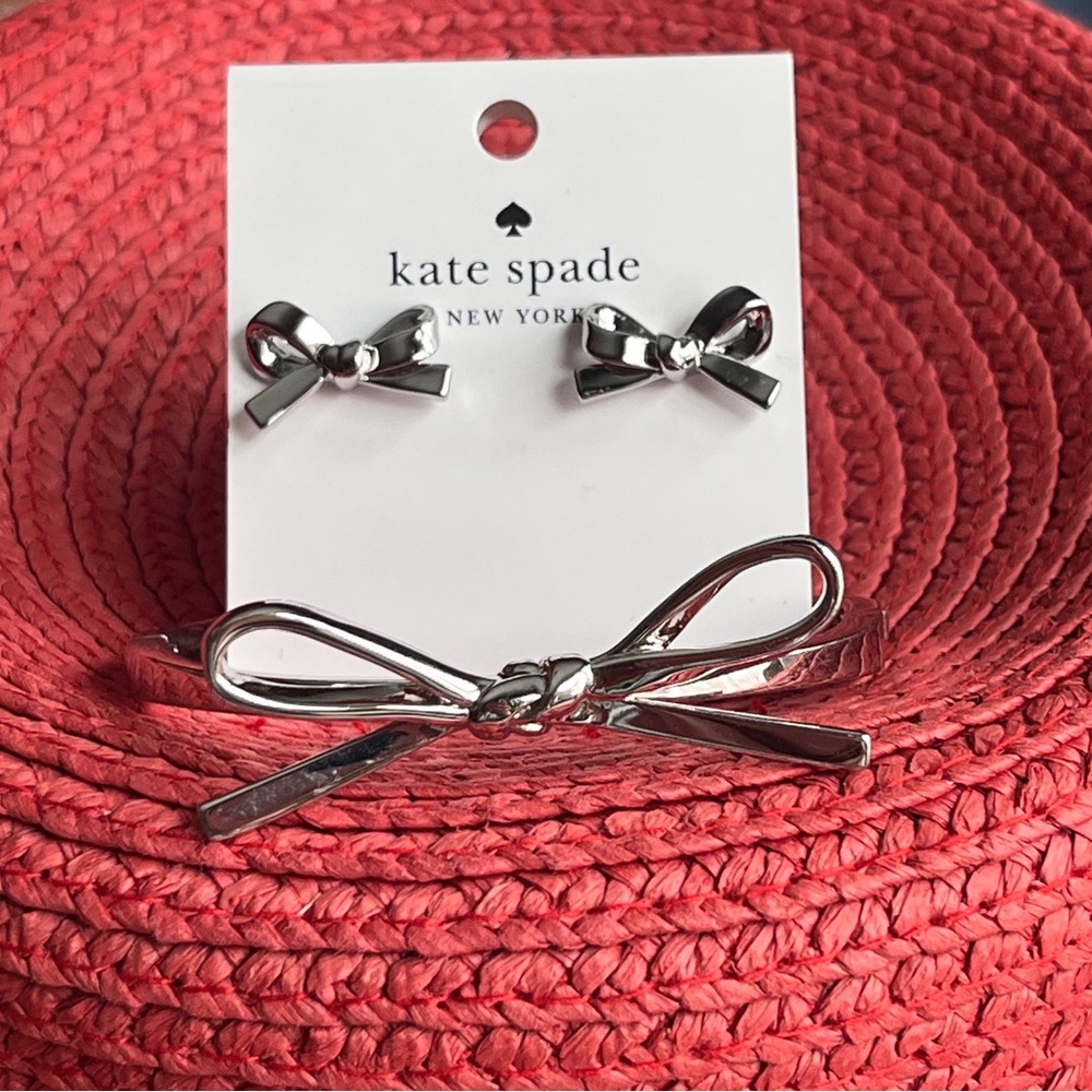 Kate Spade New York Silver Bow Jewelry Set - Bracelet & Earrings